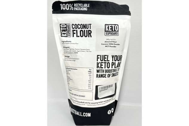 Boostball Keto Cupboard, Organic Coconut Flour, Vegan, All Natural, 750g | BEST BEFORE DATE 28/02/2024