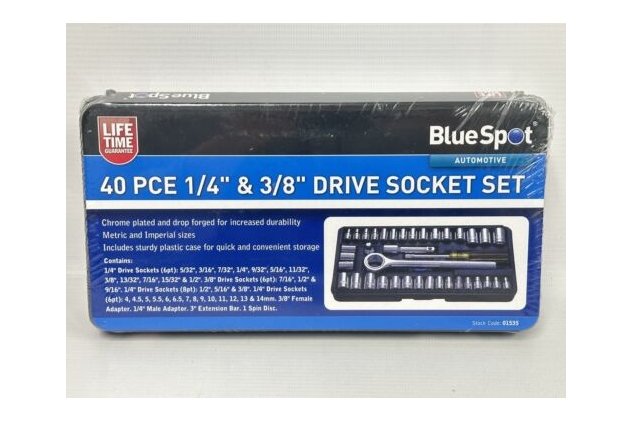 Blue Spot Tools 1535 B/SPOT Mixed Socket Set (40-Piece) 1/4” & 3/8”