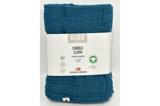 Bibs Cuddle Cloth 2-Pack Muslin Blanket For Babies 100% Organic Cotton 70 X 70cm