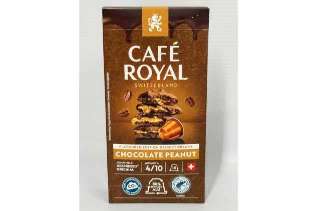 Cafe Royal Coffee Pods Flavoured Edition Dessert Dreams Chocolate Peanut 100 Capsules for Nespresso Coffee Machine - 4/10 Intensity - Aluminum Capsules | Best Before Date 30/09/2024