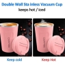 Insulated Coffee Cup Senelux Double Walled Stainless Steel Vacuum Mug 380ml Pink