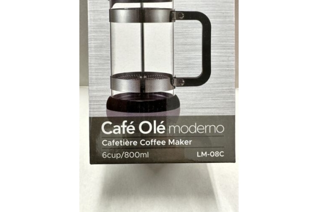 Cafe Ole LM-08C Moderno 800ml Cafetiere French Press Coffee Maker 6-Cup Black