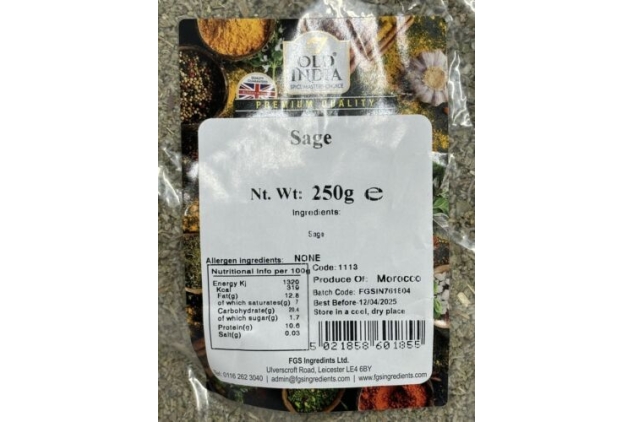 Old India Sage Herb 2 X 250g = 500g Total | Food Cupboard Essentials