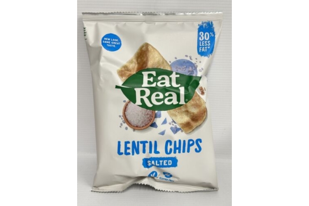 Eat Real Lentil Chips Sea Salt 40g (Pack of 12) Salted Savoury Crisps | BBE 10/06/2024