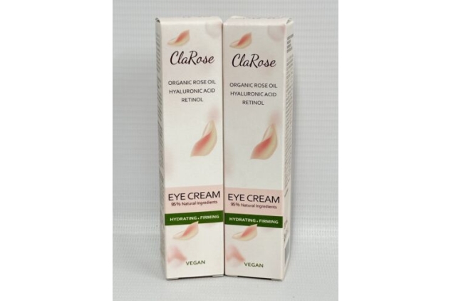 ClaRose Hyaluronic Acid Anti-ageing Eye Cream | 100% Natural Rose Oil 2 X 30ml