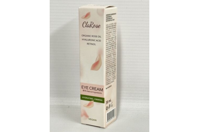 ClaRose Hyaluronic Acid Anti-ageing Eye Cream | 100% Natural Rose Oil 2 X 30ml