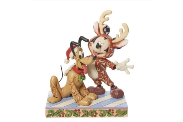 Disney Traditions Festive Friends Christmas Figurine Disney And Pluto 6013059