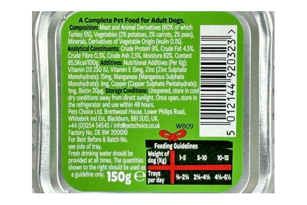 Webbox Turkey & Vegetables Complete Wet Pet Food For Adult Dogs 22 X 150g Trays