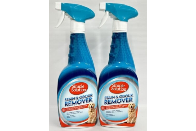 Simple Solution Stain & Odour Remover For Dogs 2 X 750ml Trigger Spray Bottle