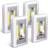 COB LED Light Switch Super Bright Portable Battery Operated No Wires | 4 Pack