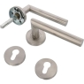 Set of Handles with Rosette for Doors 135x19mm |8mm Square Simple Elegant Design