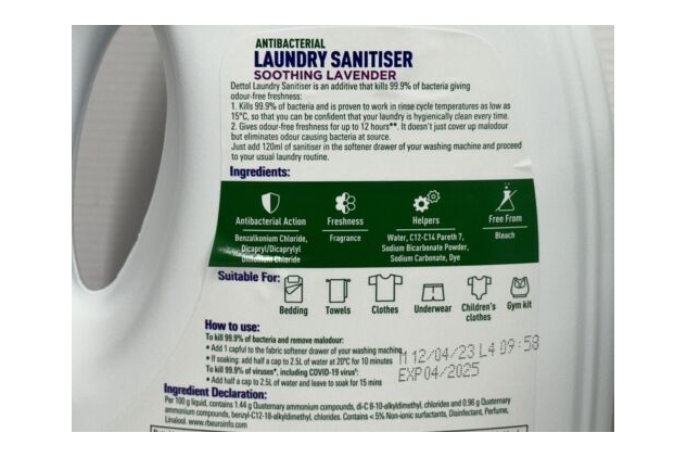 Dettol Antibacterial Laundry Sanitiser Cleanser Additive Lavender 6 X 2.5L = 15L