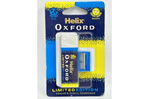 Oxford Eraser & Pencil Sharpener Blue Set Helix | Pack Of 2 | Back To School