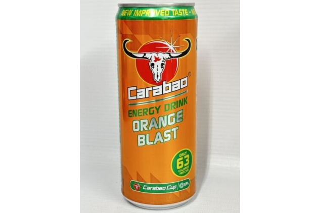 Carabao Energy Drink Orange Blast Flavour 12 X 330ml Cans Low Calorie