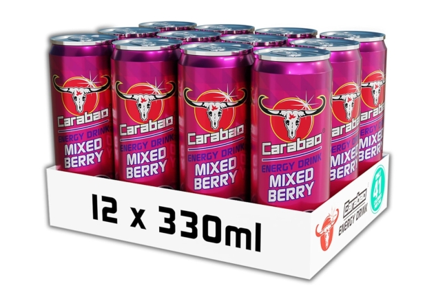 Carabao Energy Drink Mixed Berry Fruit Flavour 12 X 330ml Cans Low Calorie