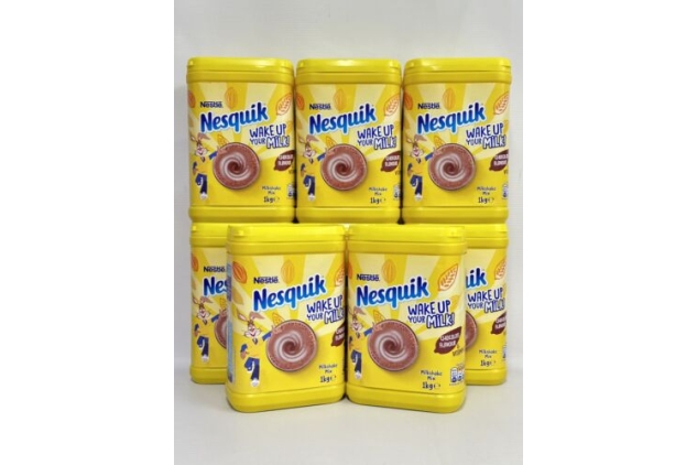 Nestle Nesquik Chocolate Flavoured Milkshake Powder 8 X 1kg Tubs = 888 Servings | BBE 30/11/2024