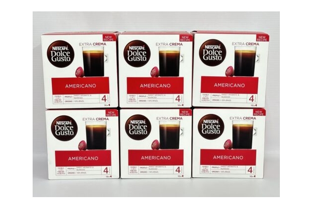 Nescafe Dolce Gusto Coffee Pods Americano | 6 Boxes | 96 Drinks Servings | Best Before Date 30/06/2024