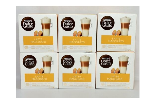 Nescafe Dolce Gusto Coffee Pods Latte Macchiato | 6 Boxes | 48 Drinks Servings | BBE 31/07/2024