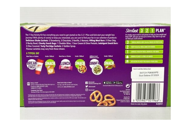 Slimfast 7 Day Variety Kit Healthy Snack Box Balanced Diet | Drink Sachets Bars | Best Before Date 31/07/2024