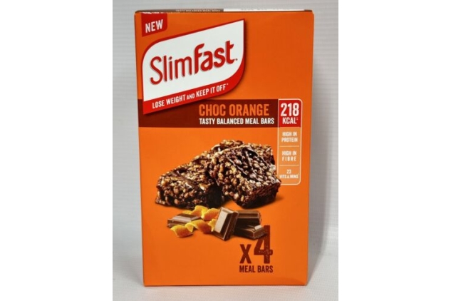 SlimFast Chocolate Orange Balanced Meal Replacement Bars Choc 16 x 60g