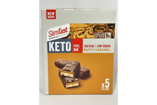 SlimFast Advanced Keto Diet Fuel Snack Bars Nutty Caramel Flavour 20 X 46g | Best Before Date 24/05/2024