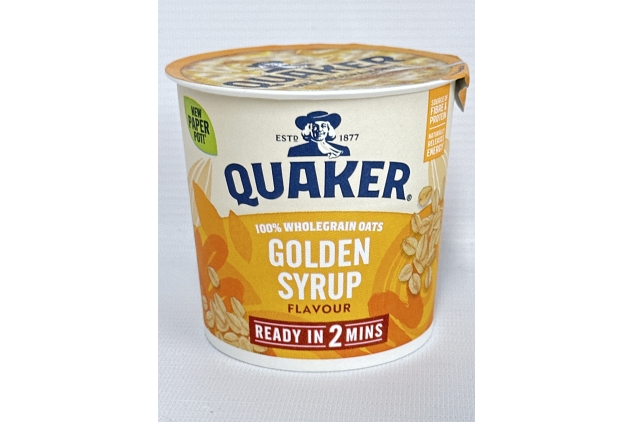 Quaker Oat So Simple Golden Syrup Porridge Pots, 57 g (Pack of 8) Best Before Date 27/07/2024