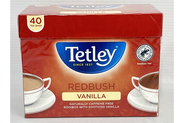 Tetley Redbush VANILLA Tea, Pack of 6, 240 Tea Bags Total