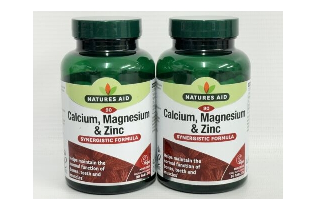 Natures Aid Calcium Magnesium Zinc 2 X 90 Tablet Pack = 180 Tabs | 90 Day Supply