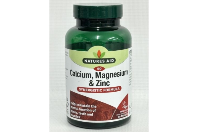 Natures Aid Calcium Magnesium Zinc 2 X 90 Tablet Pack = 180 Tabs | 90 Day Supply