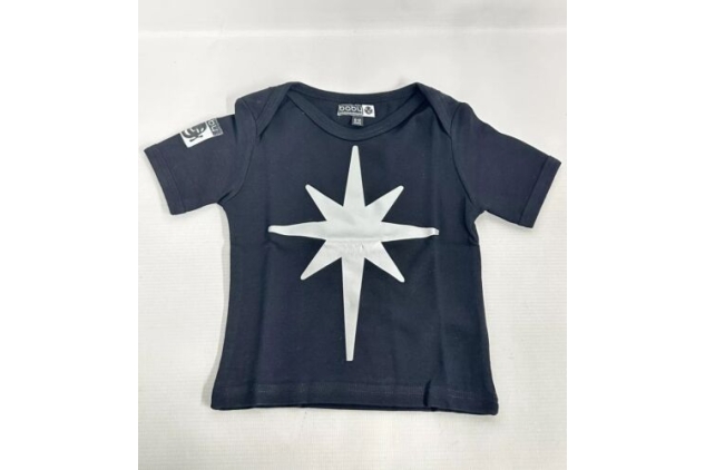 Phunky Buddha Baby T-shirt Black With Silver Star 6 - 12 Months 100% Cotton