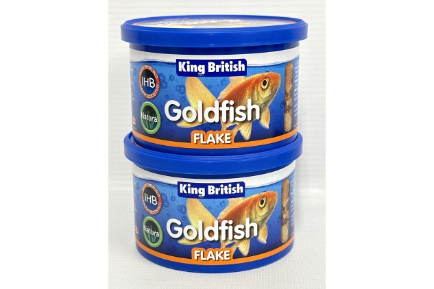 King British | Goldfish Flake With Immuno Health Booster | Complete Food for Coldwater Fish | Helps Prevent Infection and Disease | Includes Essential Vitamins | 2 X 28g