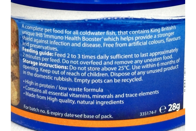 King British | Goldfish Flake With Immuno Health Booster | Complete Food for Coldwater Fish | Helps Prevent Infection and Disease | Includes Essential Vitamins | 2 X 28g