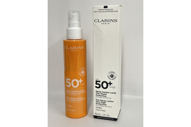 Clarins Sun Spray Lotion Very High Protection SPF50+ | Non-Greasy, Dry Touch | Invisible | TESTER BOTTLE 150ml