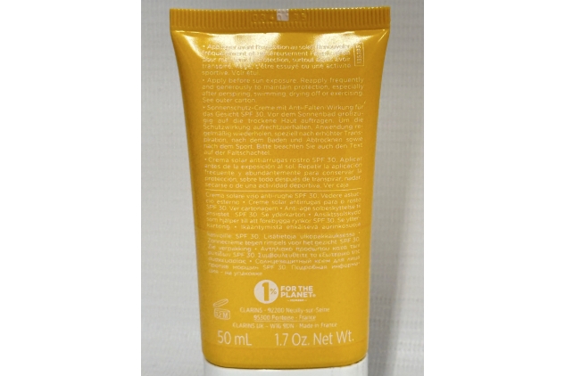 Clarins Youth-Protecting Sunscreen High Protection SPF30 | Helps Prevent Wrinkles & Dark Spots 50ml