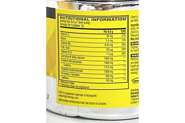 C4 Original Pre Workout Powder Supplement | Cherry Limeade | 30 Servings | Best Before Date 01/08/2024