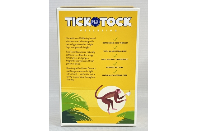 Tick Tock Wellbeing Bounce, 20 Teabags (Pack of 6, 120 Teabags)