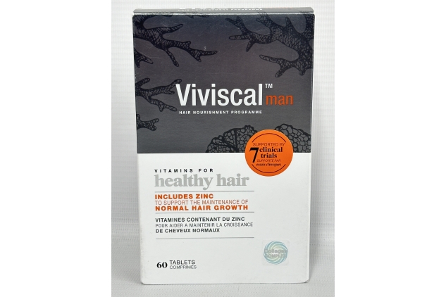 Viviscal Hair Supplement For Men, Natural Ingredients with Rich Marine Protein Complex AminoMar C, Zinc & Flax Seed, Contributes to Healthy Hair Growth, Pack of 60 Tablets, 1 Month Supply