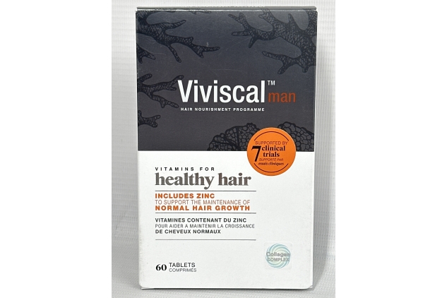 Viviscal Hair Supplement For Men, Natural Ingredients with Rich Marine Protein Complex AminoMar C, Zinc & Flax Seed, Contributes to Healthy Hair Growth, Pack of 60 Tablets, 1 Month Supply