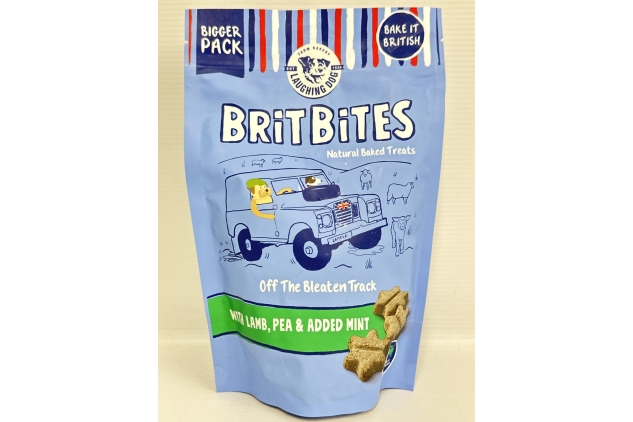 Laughing Dog - Brit Bites - Wheat Free Naturally Oven Baked Dog Treats with Lamb, Pea & Added Mint - 175g | Best Before Date 31/05/2024