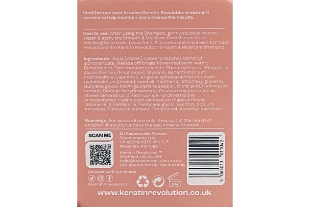 Keratin Revolution Smooth & Moisture Conditioner | For All Hair Types 300ml