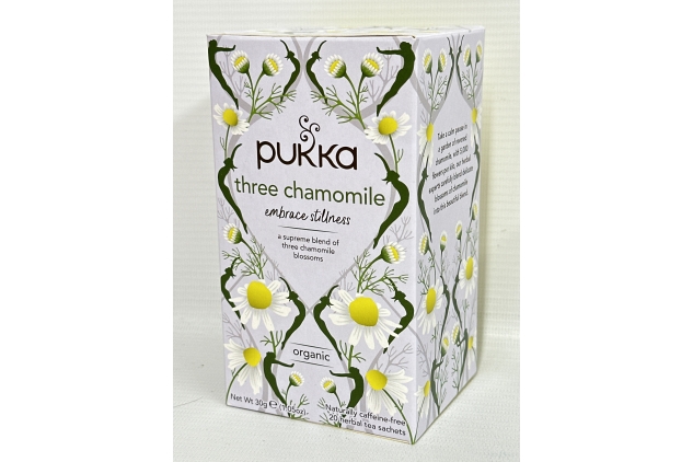 Pukka Herbs Three Chamomile, Organic Herbal Tea, Total 80 Tea bags, 120g (Pack of 4)