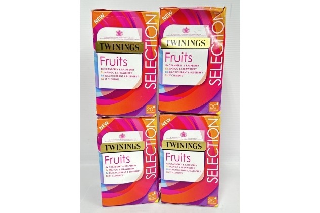 Twinings Fruits Selection, 4 X 20 Tea Bags = 80 Teabags Total | Damaged Outer Packaging