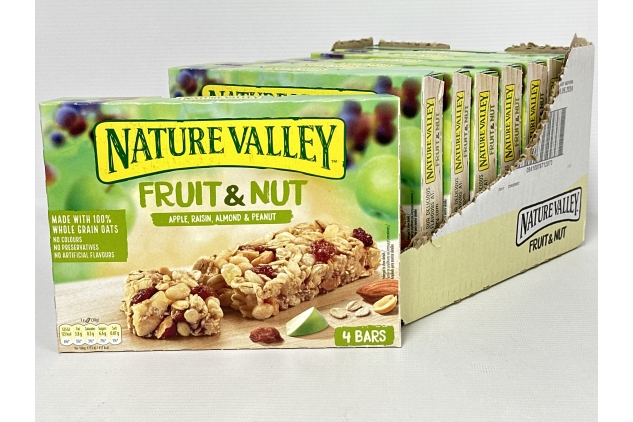 Nature Valley Fruit & Nut Apple, Raisin, Almond & Peanut Bars 4 x 30g (120g) (Pack of 8, total 32 bars) Best Before Date 18/05/2024