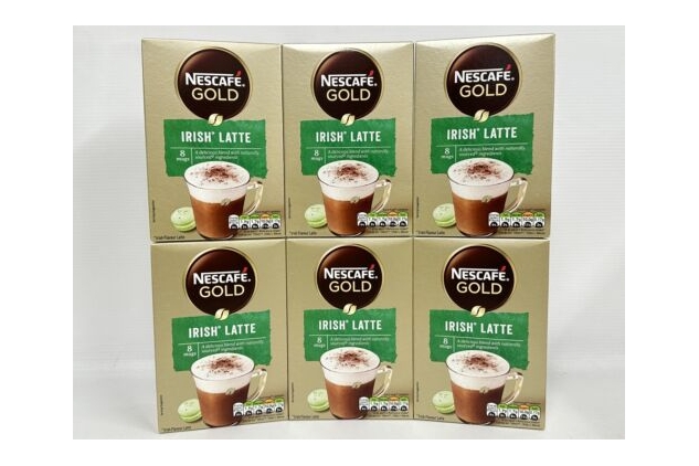 Nescafe Gold Irish Flavour Latte Instant Coffee 8 Sachet Pack of 6 | 48 Servings