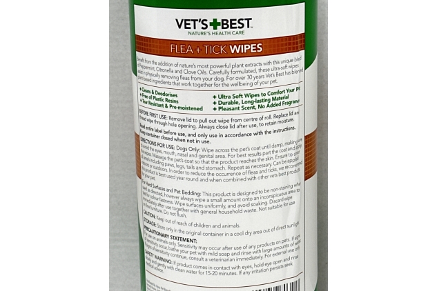 Flea and Tick Wipes for Dogs, Targeted Flea & Tick Application, Multi-Purpose Flea Treatment for Dogs - 50 Wipes