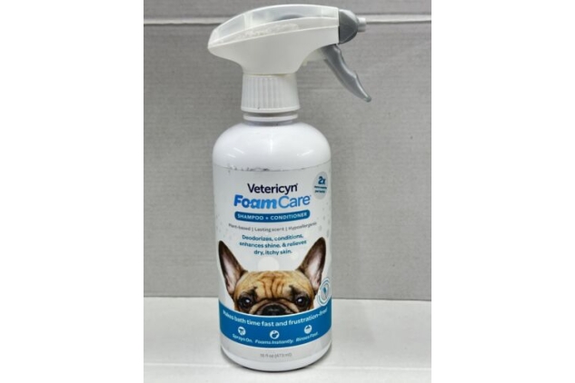 Vetericyn Foamcare Pet Shampoo Conditioner Spray-On Deodorises Plant Based 473ml