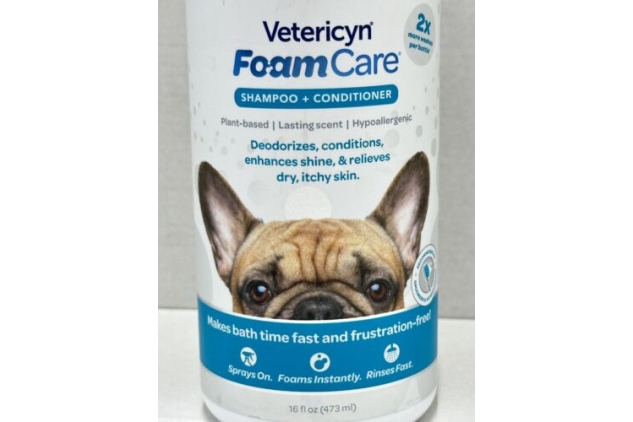 Vetericyn Foamcare Pet Shampoo Conditioner Spray-On Deodorises Plant Based 473ml