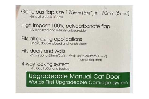 Upgradeable Manual Cat Door Flap Adjustable Frame Compatible With Most Doors