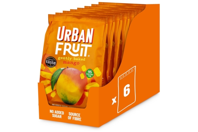 URBAN FRUIT Mango - Sharing Pack - Gently Baked Fruit - Healthy - Vegan - 6 x 100g