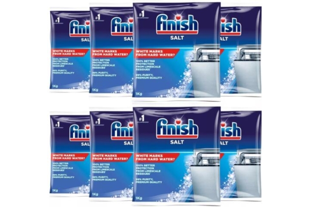 Finish Dishwasher Salt 8 X 1kg Soften Water to Prevent Limescale & Watermarks